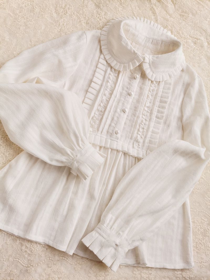 Yilia - J-fashion Ruffle Cotton Lolita - Blouse Innerwear