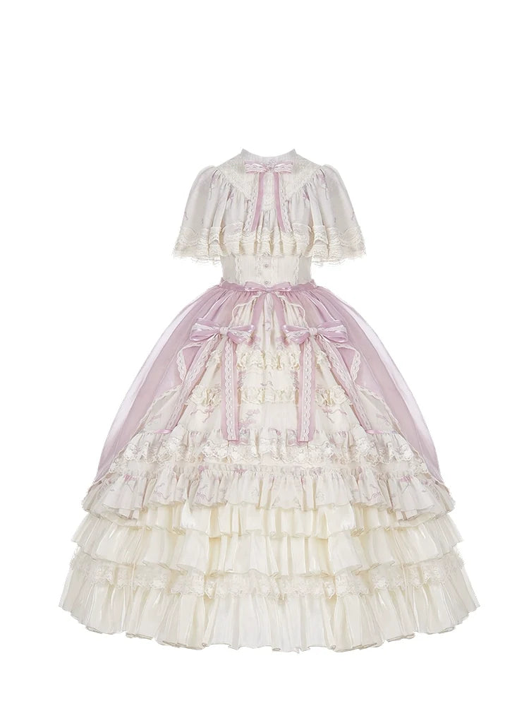 With PUJI - Nanke - Edwardian Collar Classic Lolita OP Dress Outfit (L M S) 41366:692958