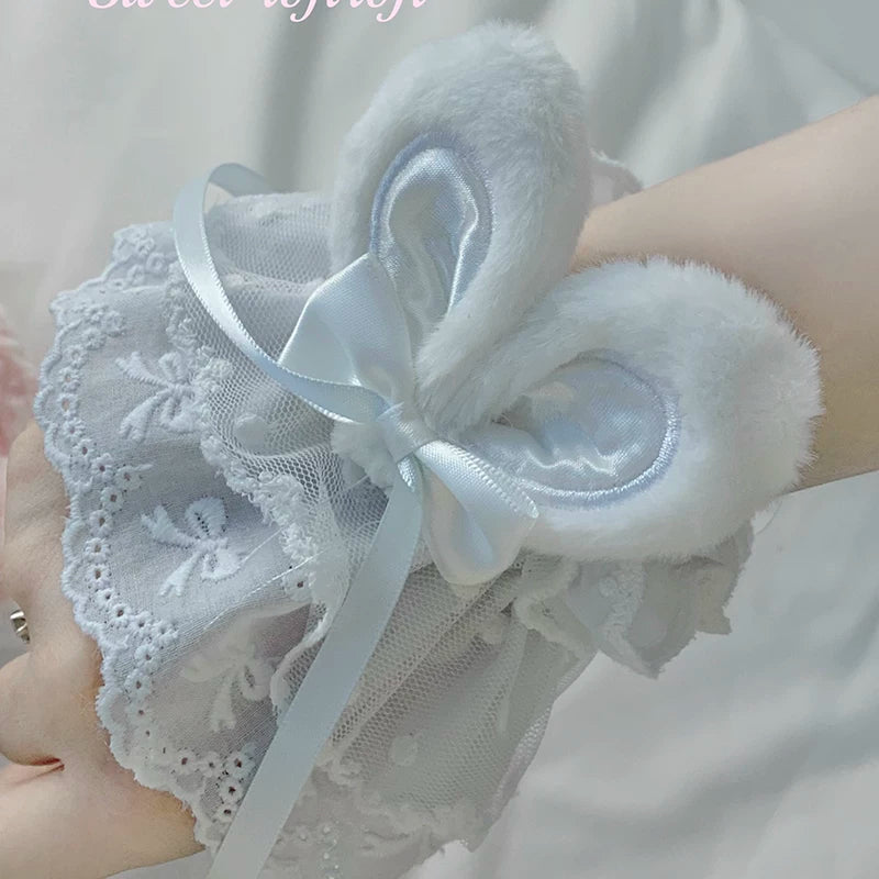 Lolita - Bunny Ear Lace Arm Cuffs - Individually Selectable Lolita