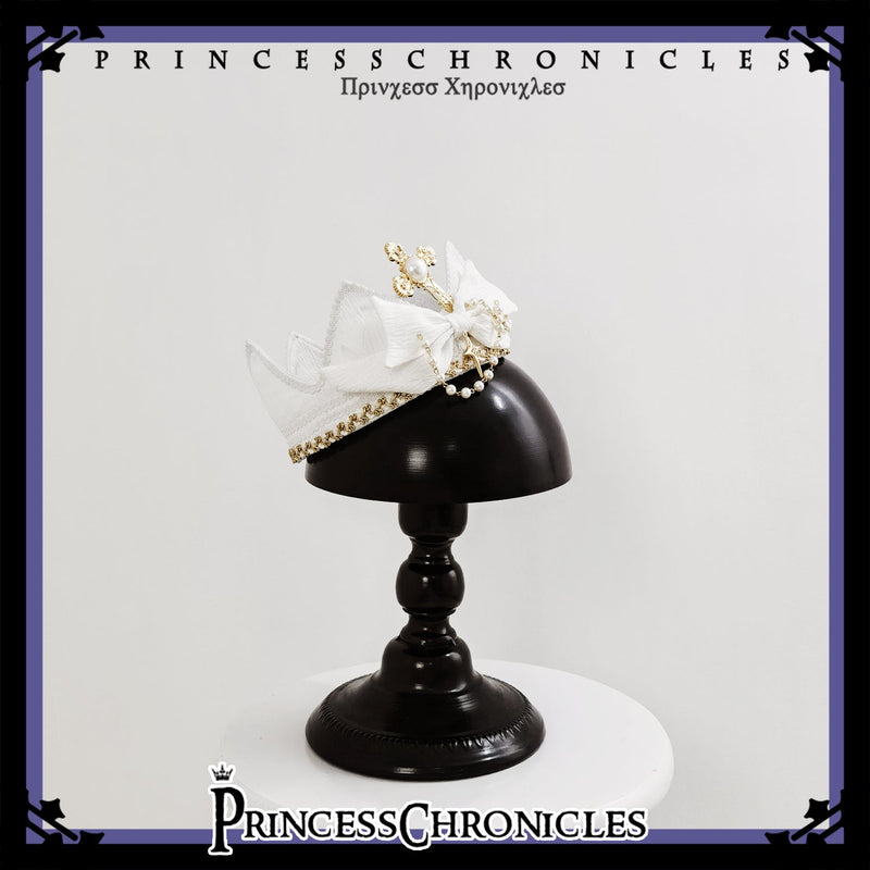 Rabbit Hunting White Moonlight - Retro Lolita Crown Prince Accessories White crown