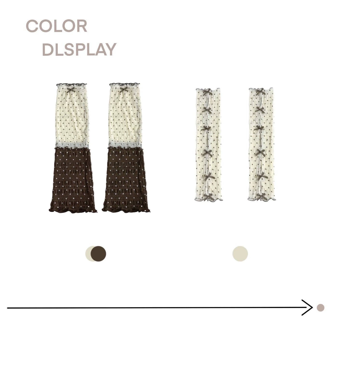 White Socks - Polka-Dot Bow - Mesh leg covers with bows and ruffled edges