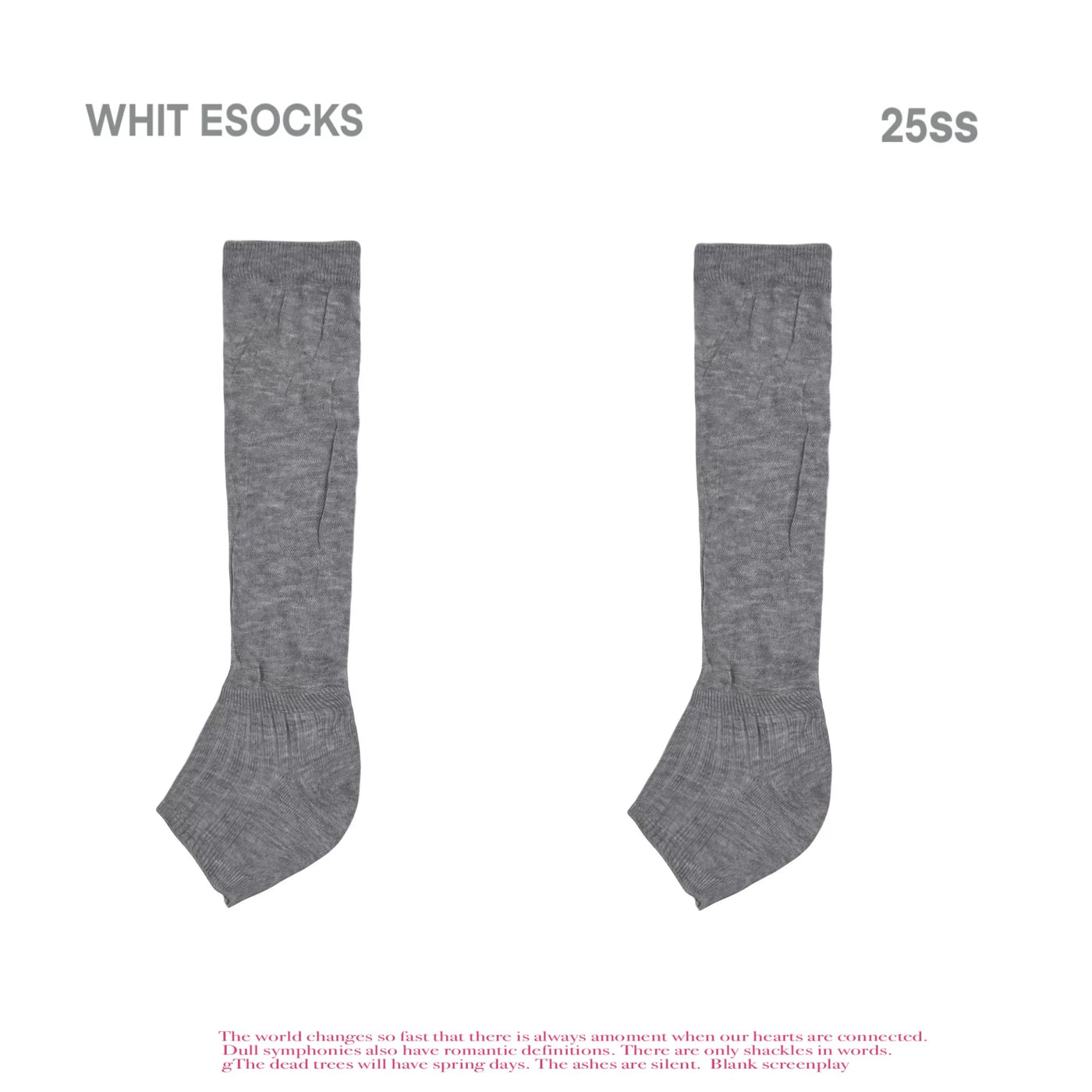 Gray and black calf socks with patchwork scrunched sections.