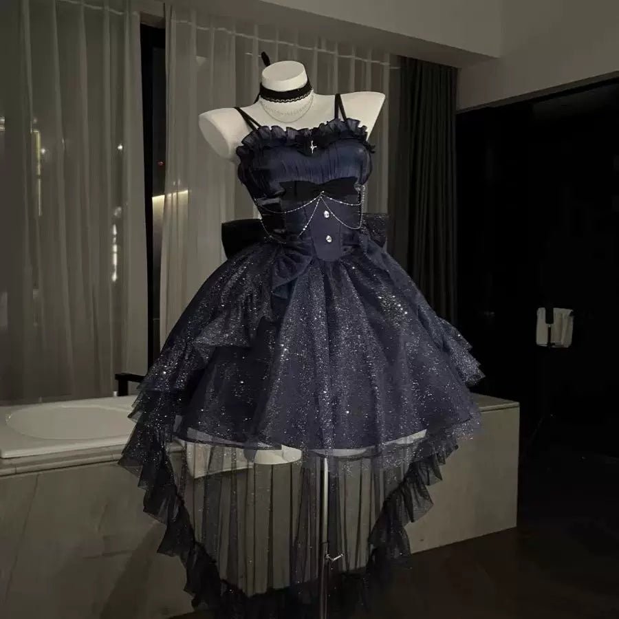 Sweetheart Dream Machine - Polaris - Lolita Dress Set with Glittering Skirt and Tail Train