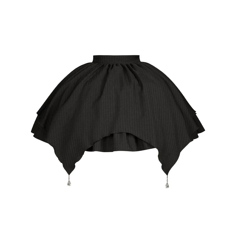 With PUJI - Night Talk - Gothic Lolita Skirt Dress Set, Batwing-shaped Accents detail view 11