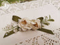 white and green clips brooch