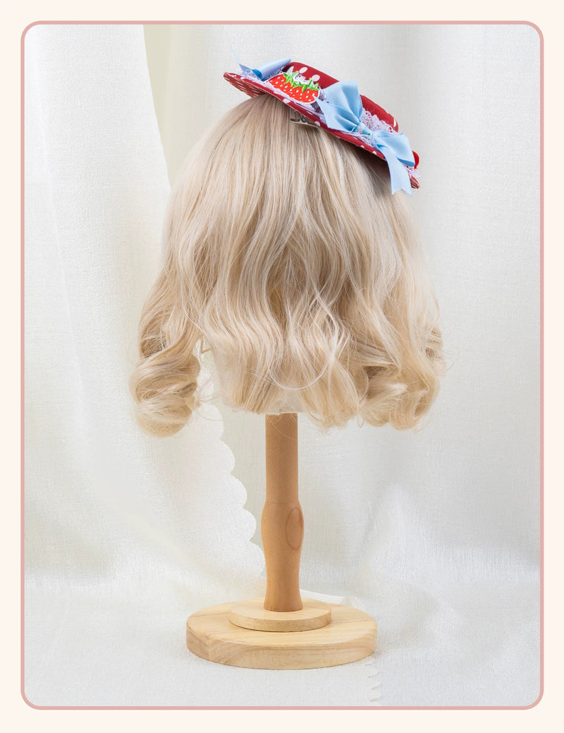 Stardust Rose - Strawberry Polka Dot - Six-Style Headwear Selection with Ice-Blue Ribbons