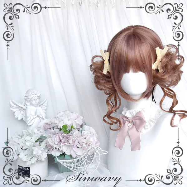 Sinwavy dusty pink-brown bun hairpiece - view 1