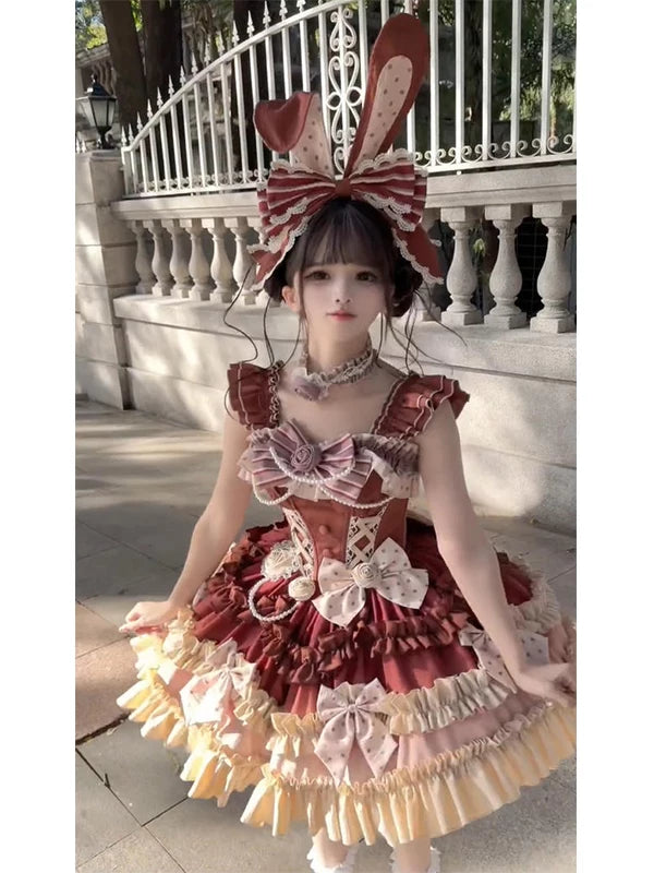 Creamy - Chocolate Princess - JSK dress with layered bows