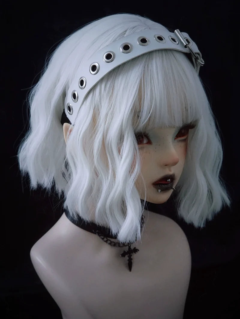 Strange Sugar - Gothic Lolita KC Faux Leather Punk - Lolita Hair Accessories Headwear