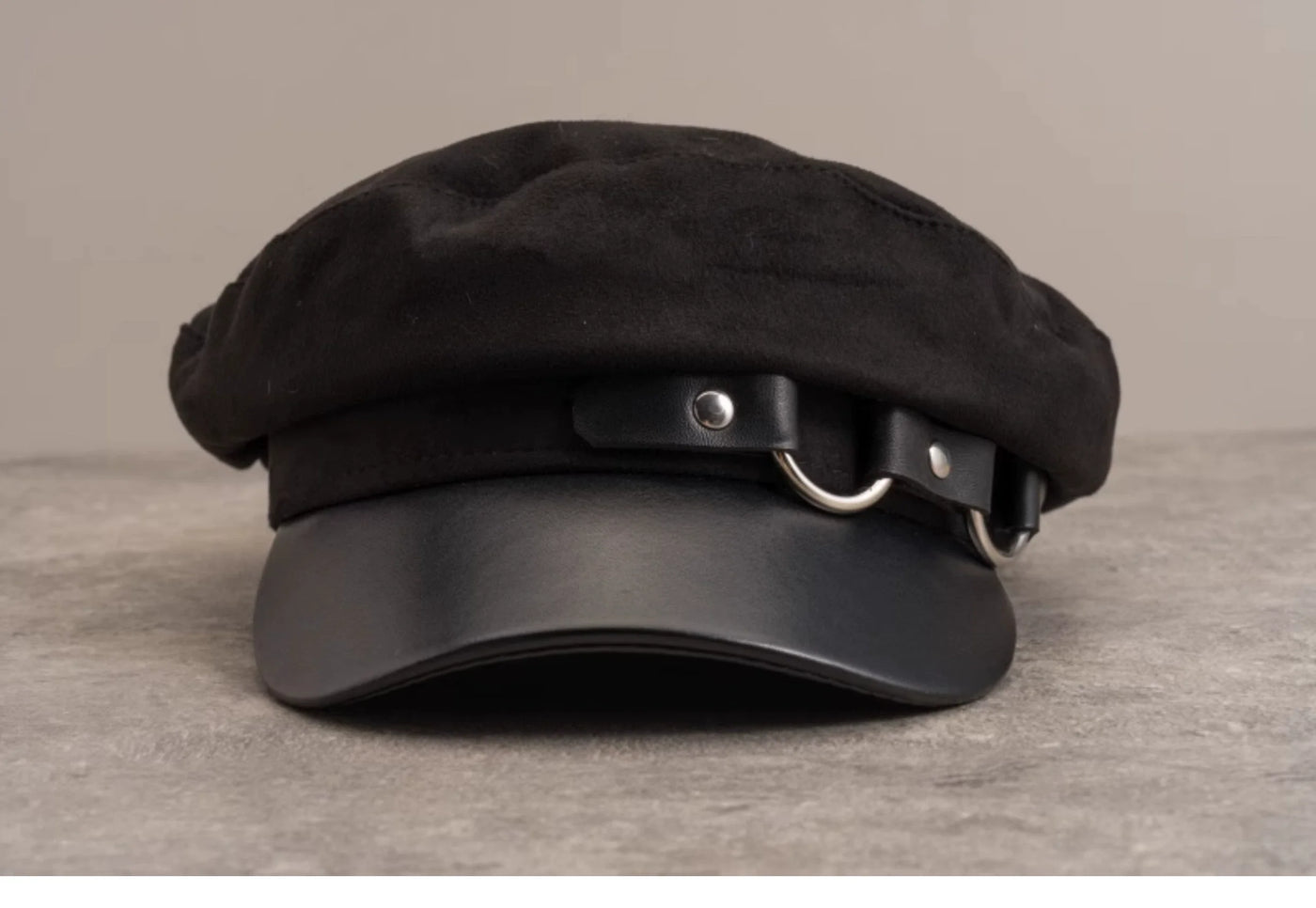 Strange Sugar - Gothic Lolita Hat Leather Buckle - Lolita Newsboy Hat Headwear