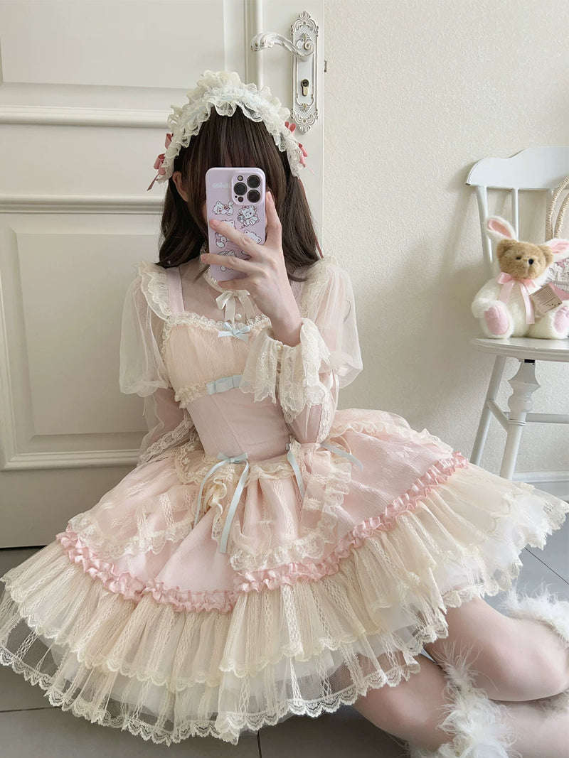 Lady Han Flower Season Bond Ballet JSK dress in vibrant floral print, with bow accents and elegant silhouette.