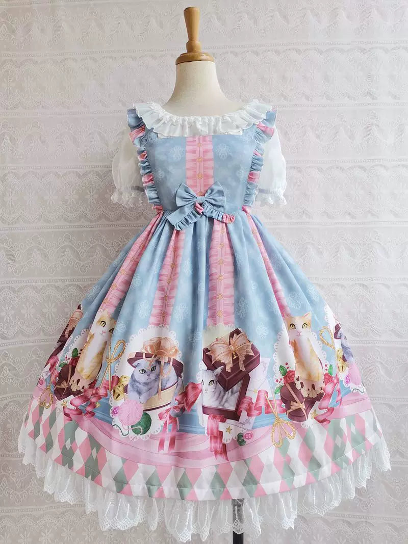 Yilia - Chocolate Kitty - Cat Print JSK