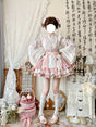 Cherry Blossom Pink Set (blouse + skirt + apron) / S