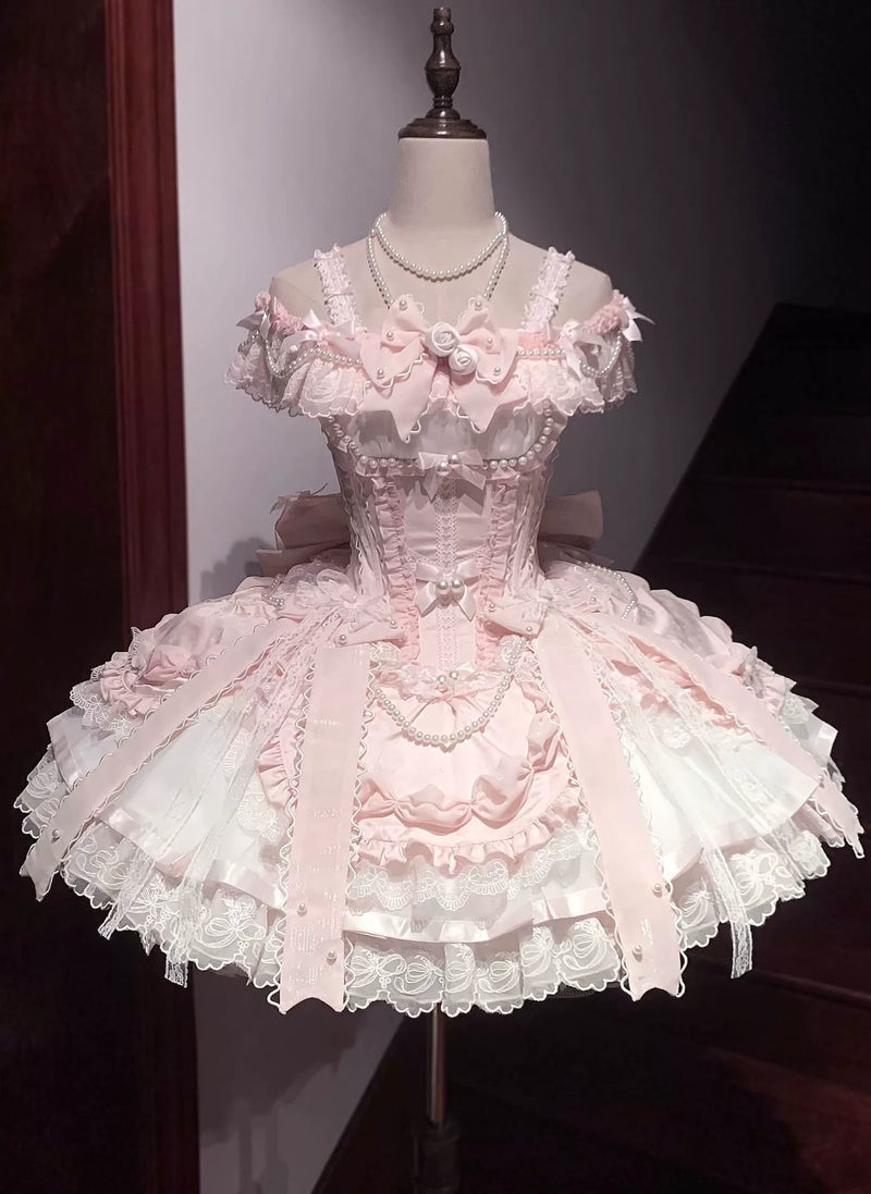 White Sugar Girl - Balletcore Sweet Lolita Dress - Off-shoulder