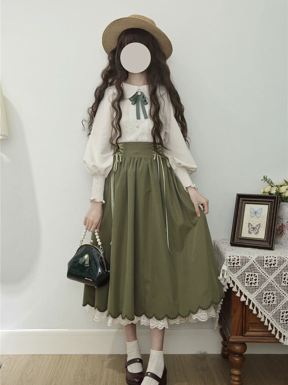 Countess's Autumn Outing - Embroidered Blouse and Skirt Set - detail view 3