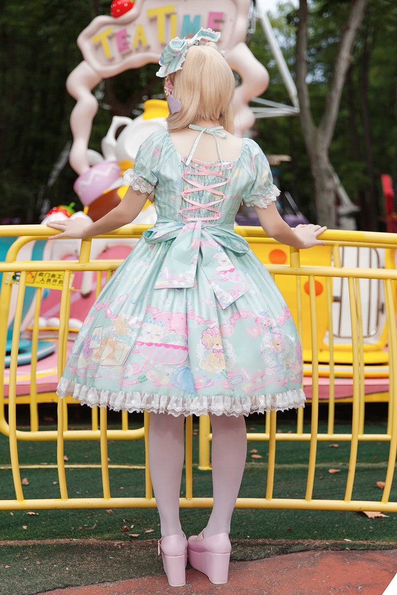 Infanta - Macaron Dolly House - Pastel Puff-Sleeve OP