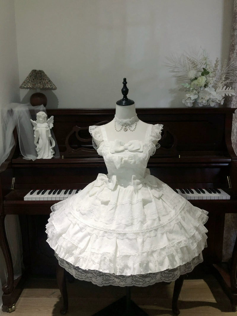 YoYo - White Angel Wings - White Sweet Lolita jumper skirt