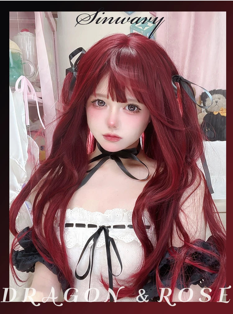 Sinwavy cherry red gothic Lolita curl wig - view 5