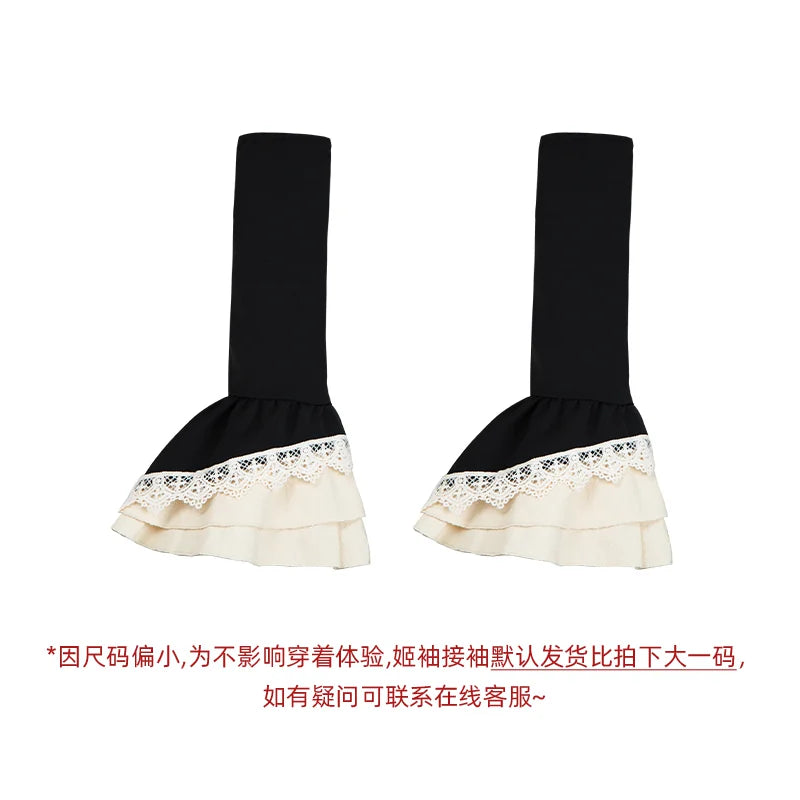 With PUJI - Nocturnes - Gothic Lolita OP Dress, Detachable Styling detail view 21
