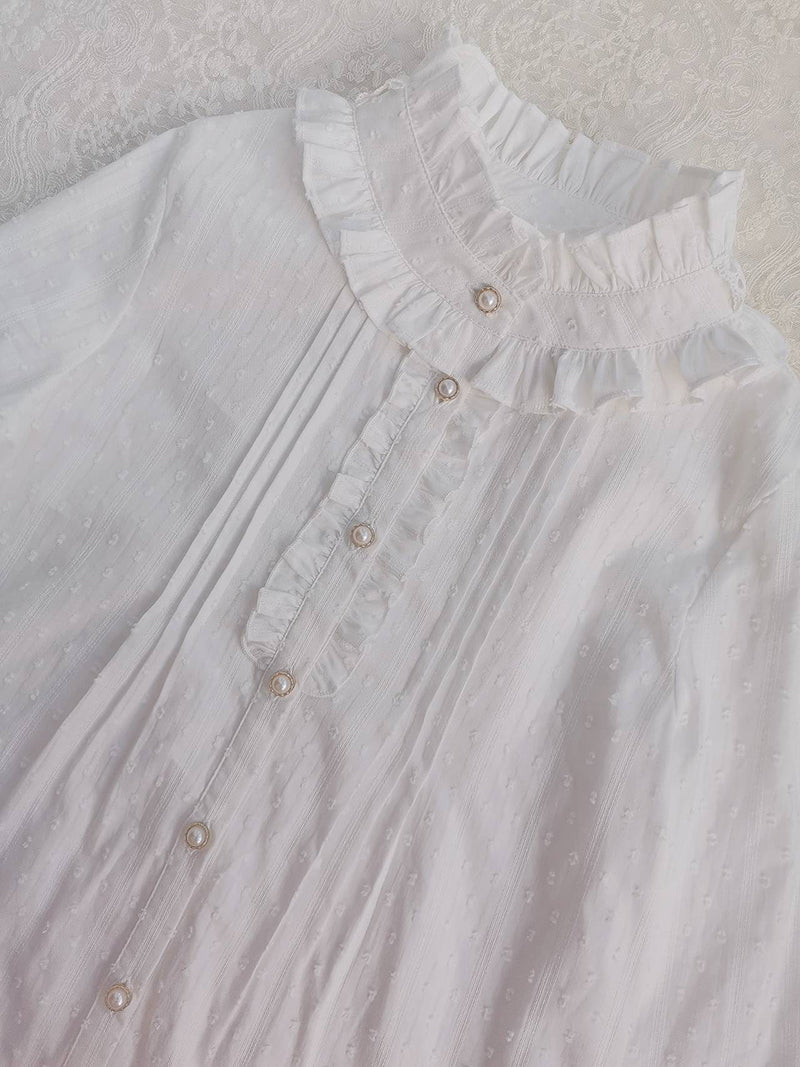 Yilia - Sweet Lolita Long Sleeve Cotton - Blouse Innerwear