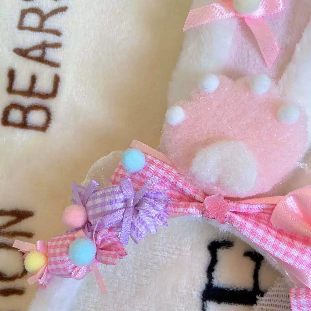 Bear doll - Little Bear Nursery - Rabbit-Ear Headband with Gingham Bows