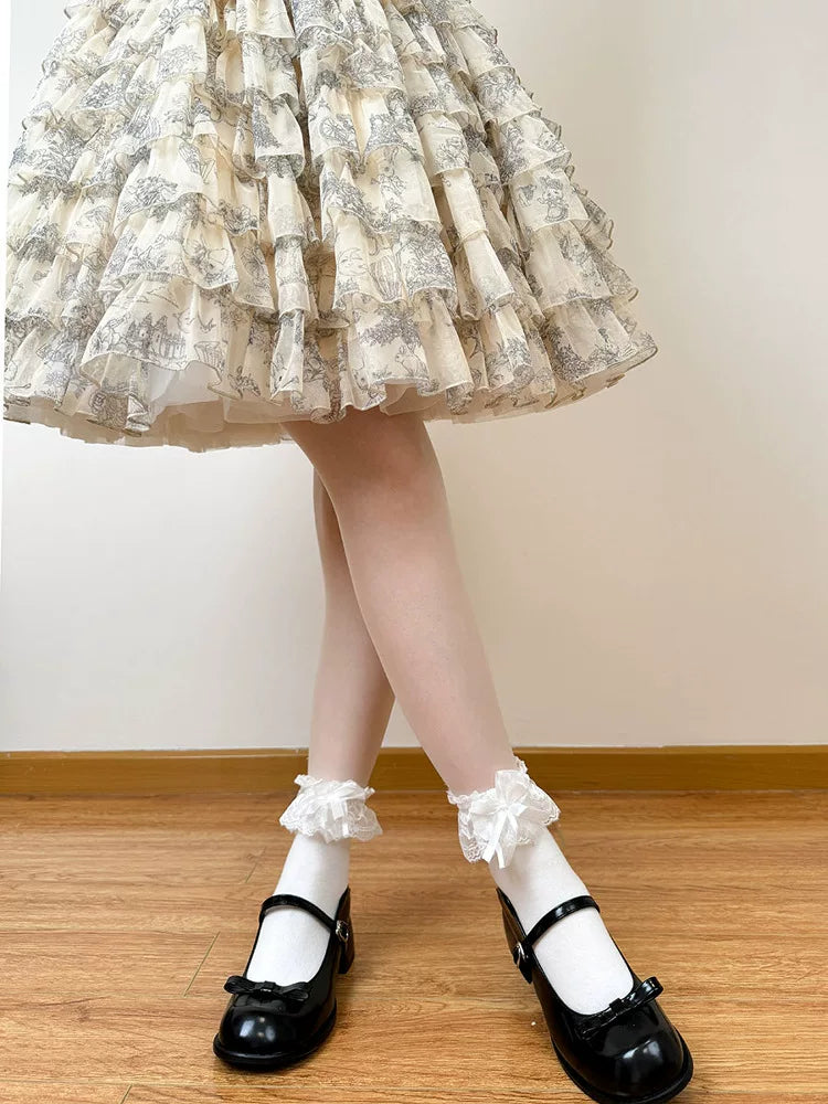 Chubby Bear Tales - Doll Lace Collection - Six-Style Mid-Calf Slouch Socks with Lace Details