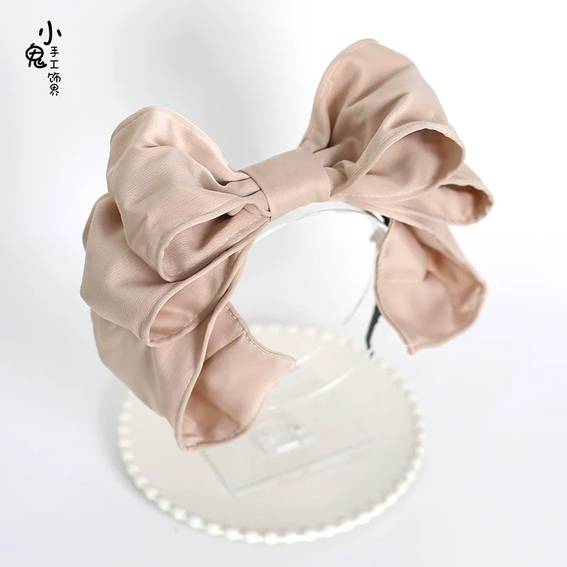 Xiaogui - Satin Doll-like Lolita KC - Layered Bowknot Headwear