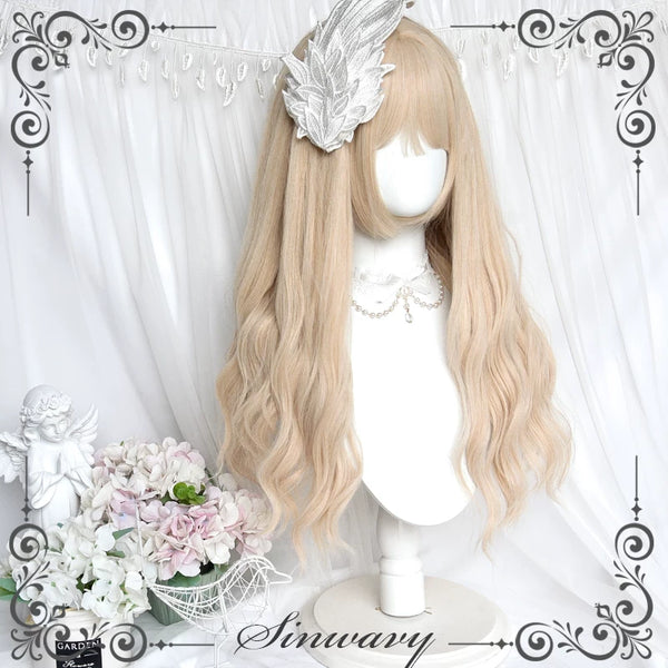 Pearl-beige long curly Lolita wig - view 1