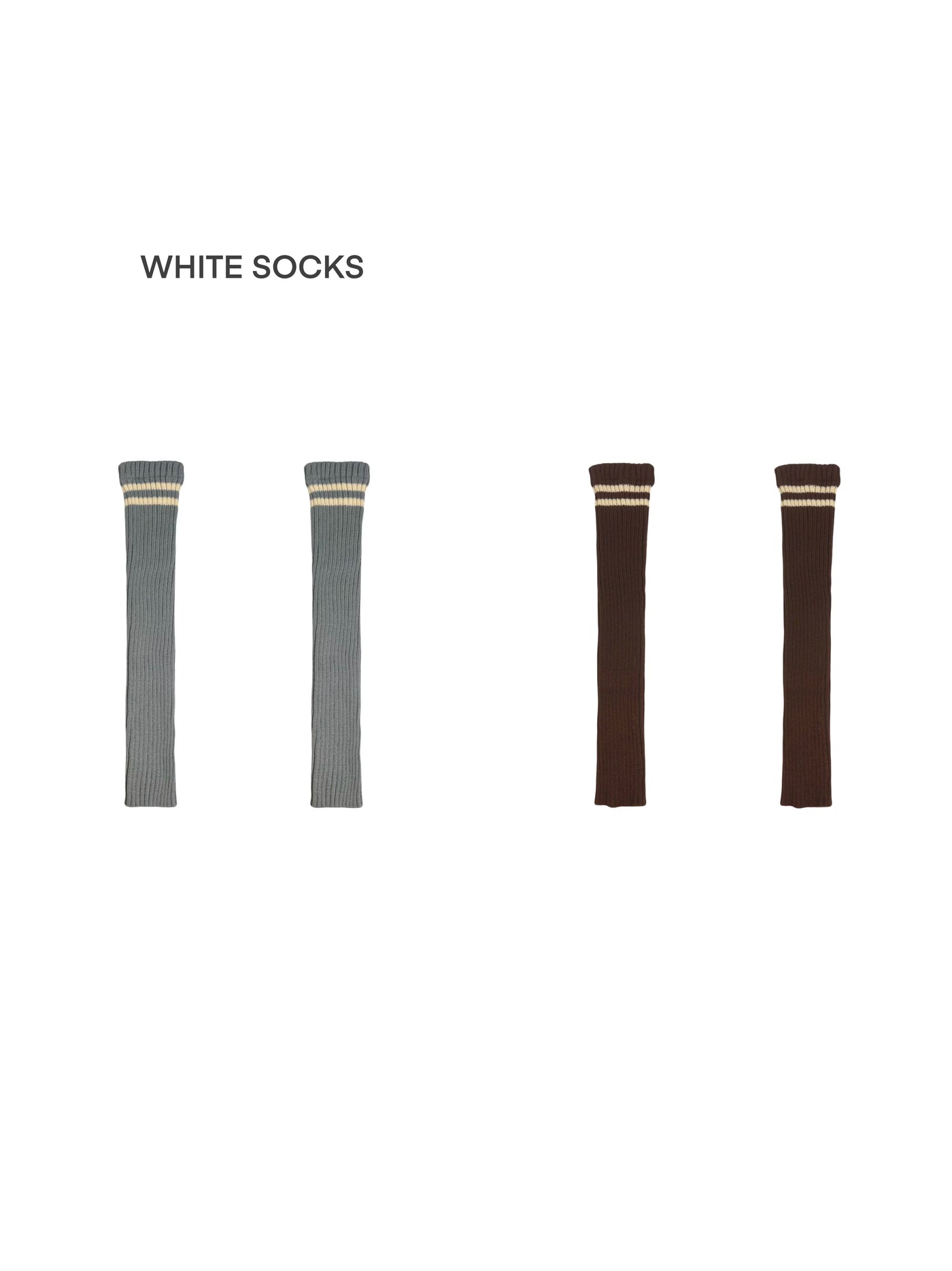 White Socks - Double Stripe - Ribbed Slouch Leg Warmers