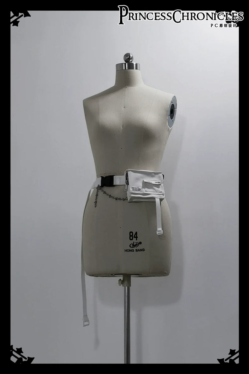 White Cat - Futuristic Style Cool Lolita Pants Suit With Cat Ear Coat (L M S) 39562:628508