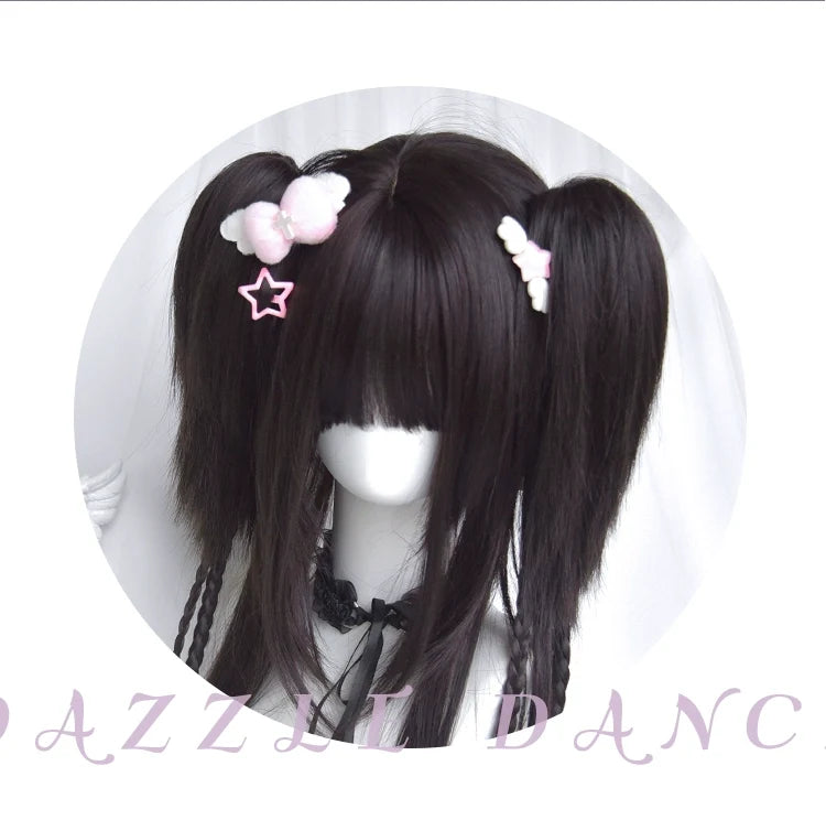 Sinwavy - Gothic Lolita Wig Black Natural - Hair With Ponytails & Braids Wig