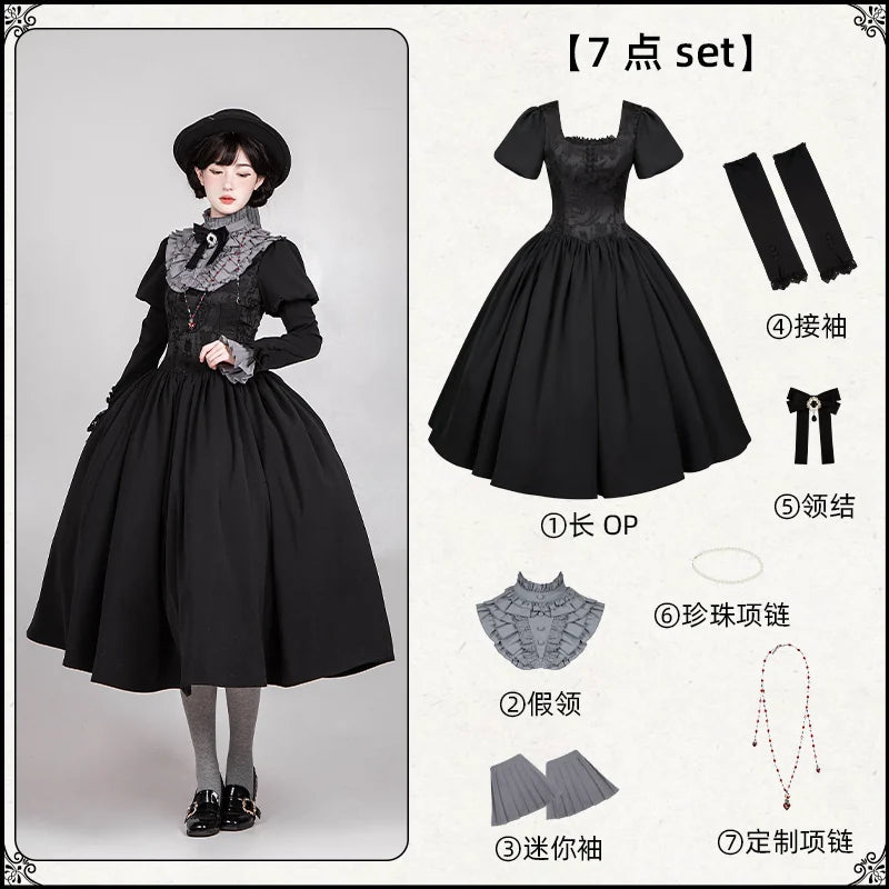 With PUJI - Old Testament - Lolita OP Dress, Detachable Styling detail view 8