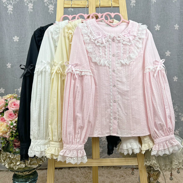 Summer Bud Pocket Cotton Peter Pan Collar Winter Blouse — additional product view