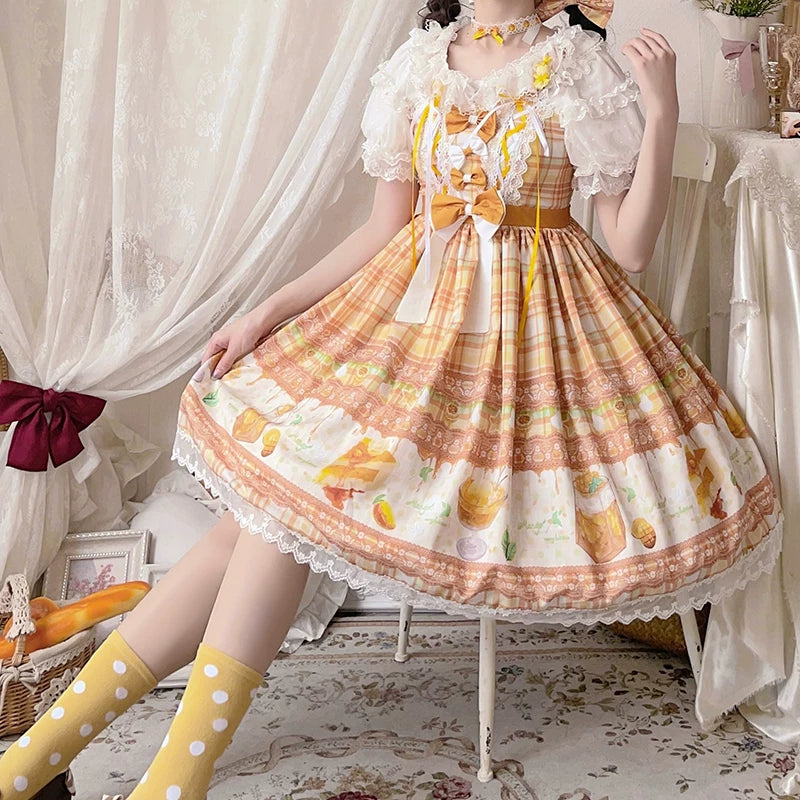 Lolita - Mango Macchiato - Ginger Yellow Sweet Lolita JSK