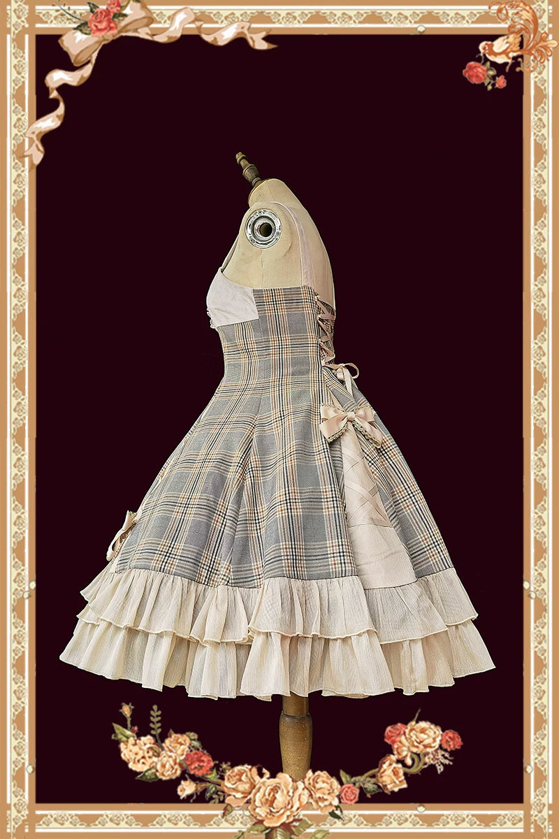 Infanta - Backlit Memoir - Smoky Grey Plaid JSK
