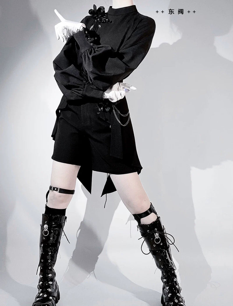 Princess Chronicles - Rose's Will - Ouji Lolita Shirt, High-Low Hem Shorts