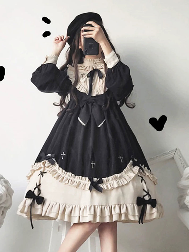Yueele - Autumn Midnight - Plus-Size Sweet Lolita OP Dress - detail view 5