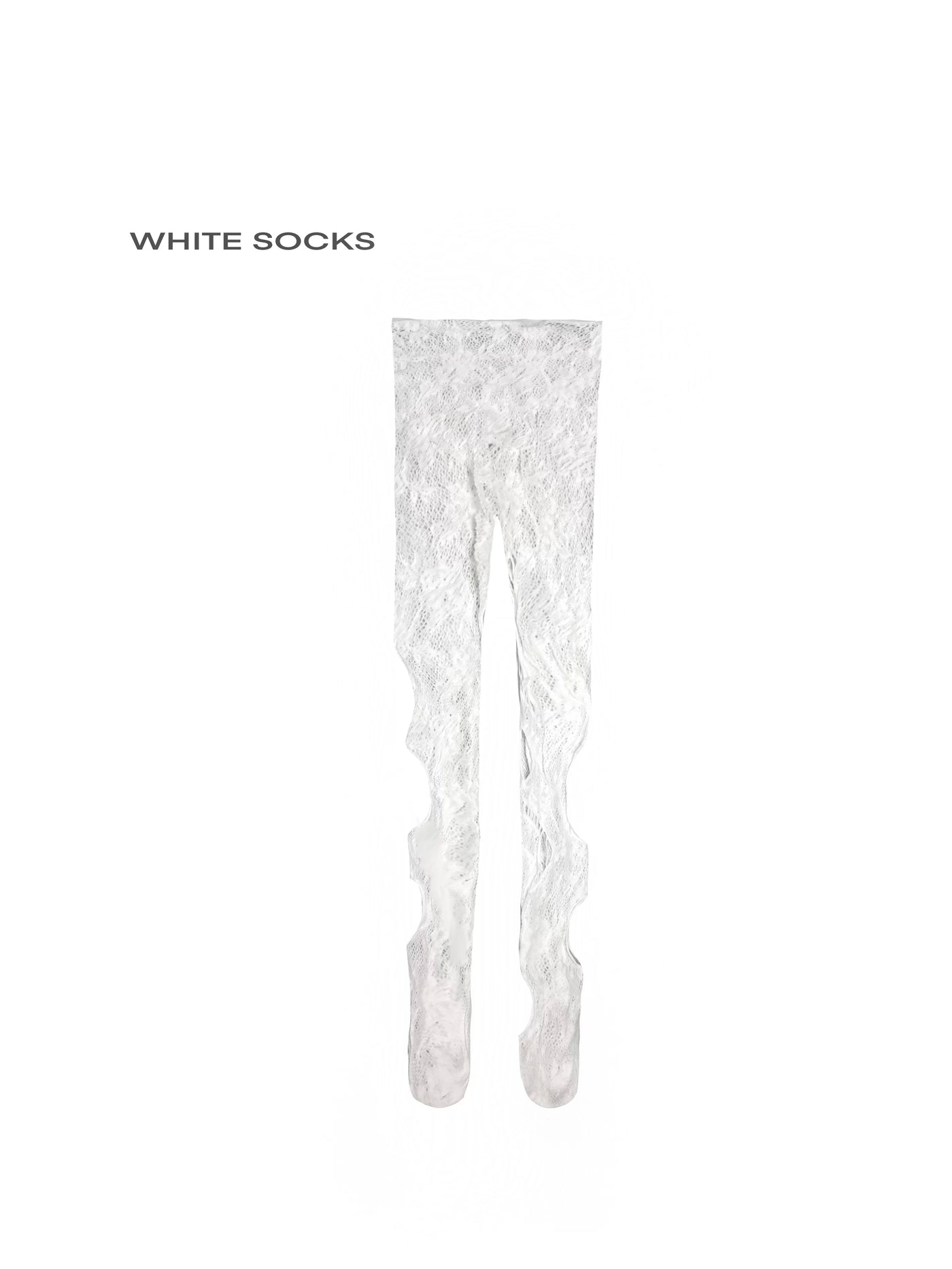White Socks - Gothic Cutout - Cutout Fishnet Tights with Oval Openings