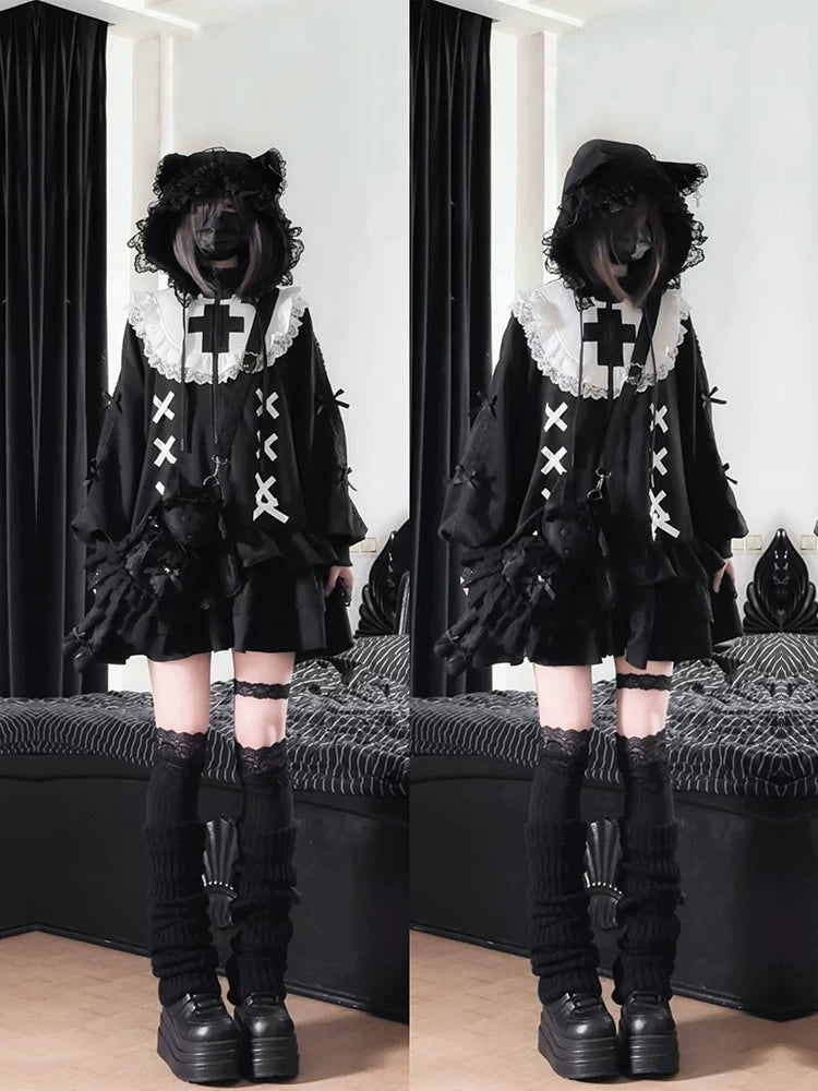 With PUJI - Muppet Settings - Sweet Lolita Outerwear, Detachable Styling detail view 3