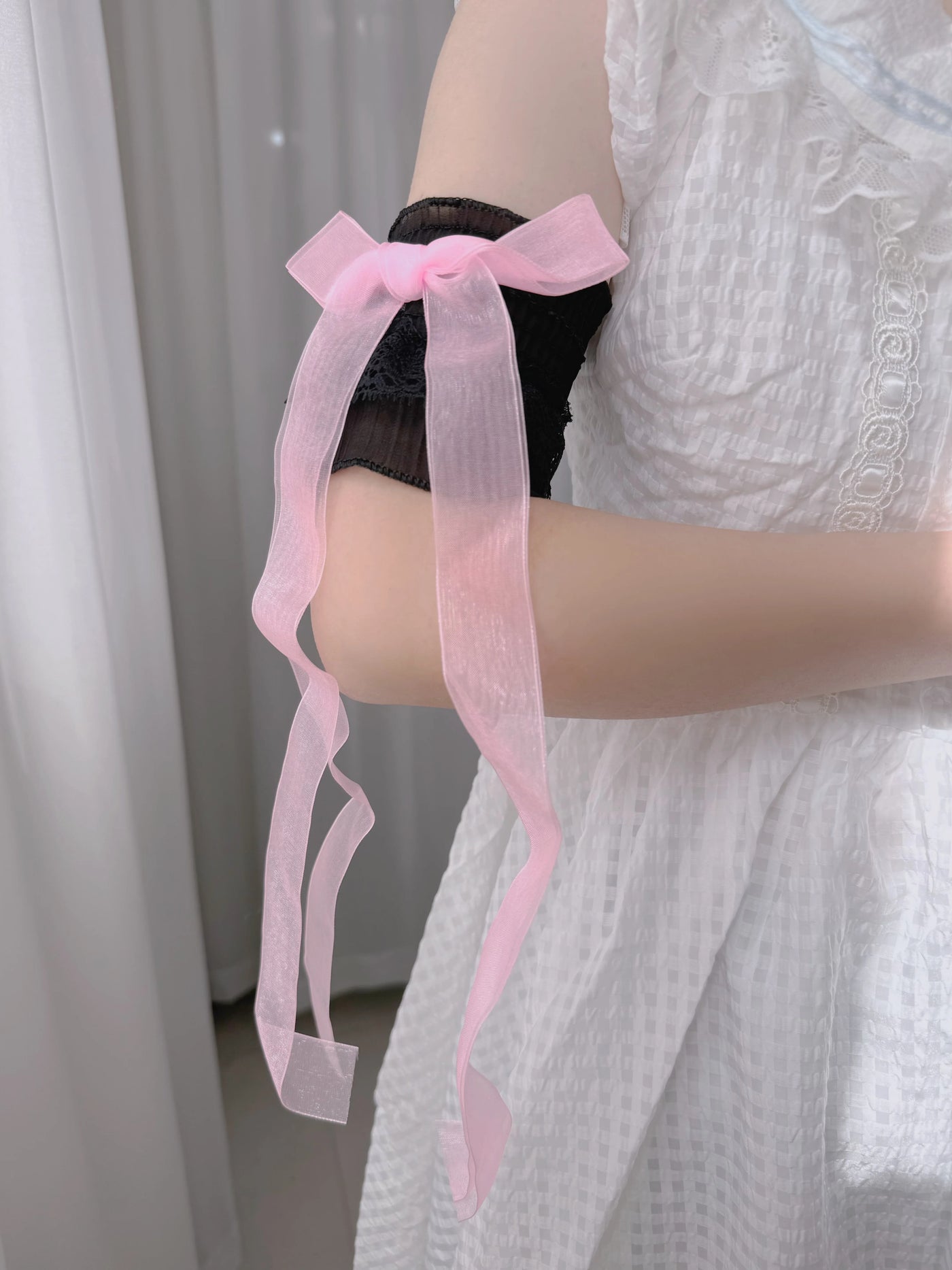 Fantasy Doll - Floating Ribbon - Arm Sleeves with three-tier lace trim