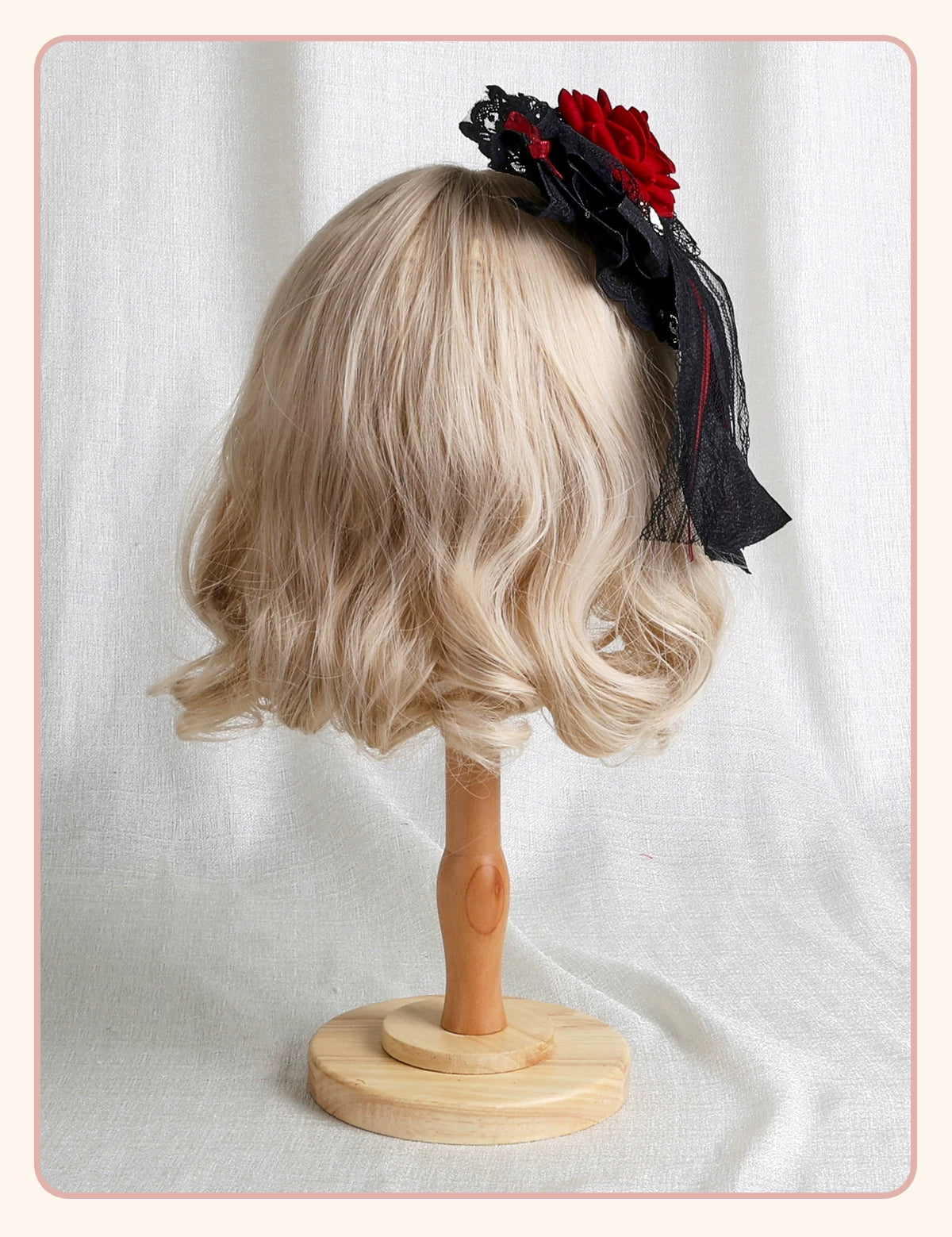 Stardust Rose - Rose Covenant - Lolita Accessories with Red Roses and Black Lace