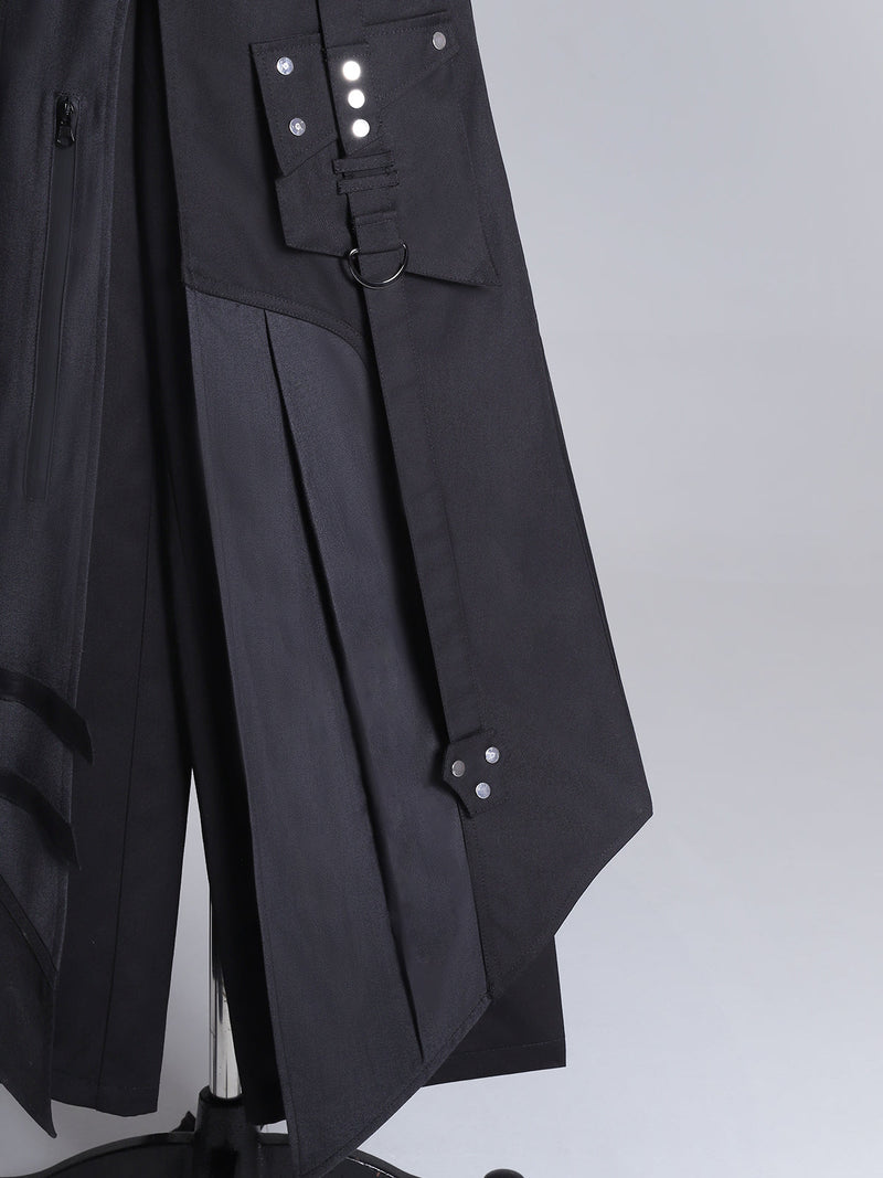 Your Princess - Nightblade - Black Ouji Lolita Apron Pants Suit