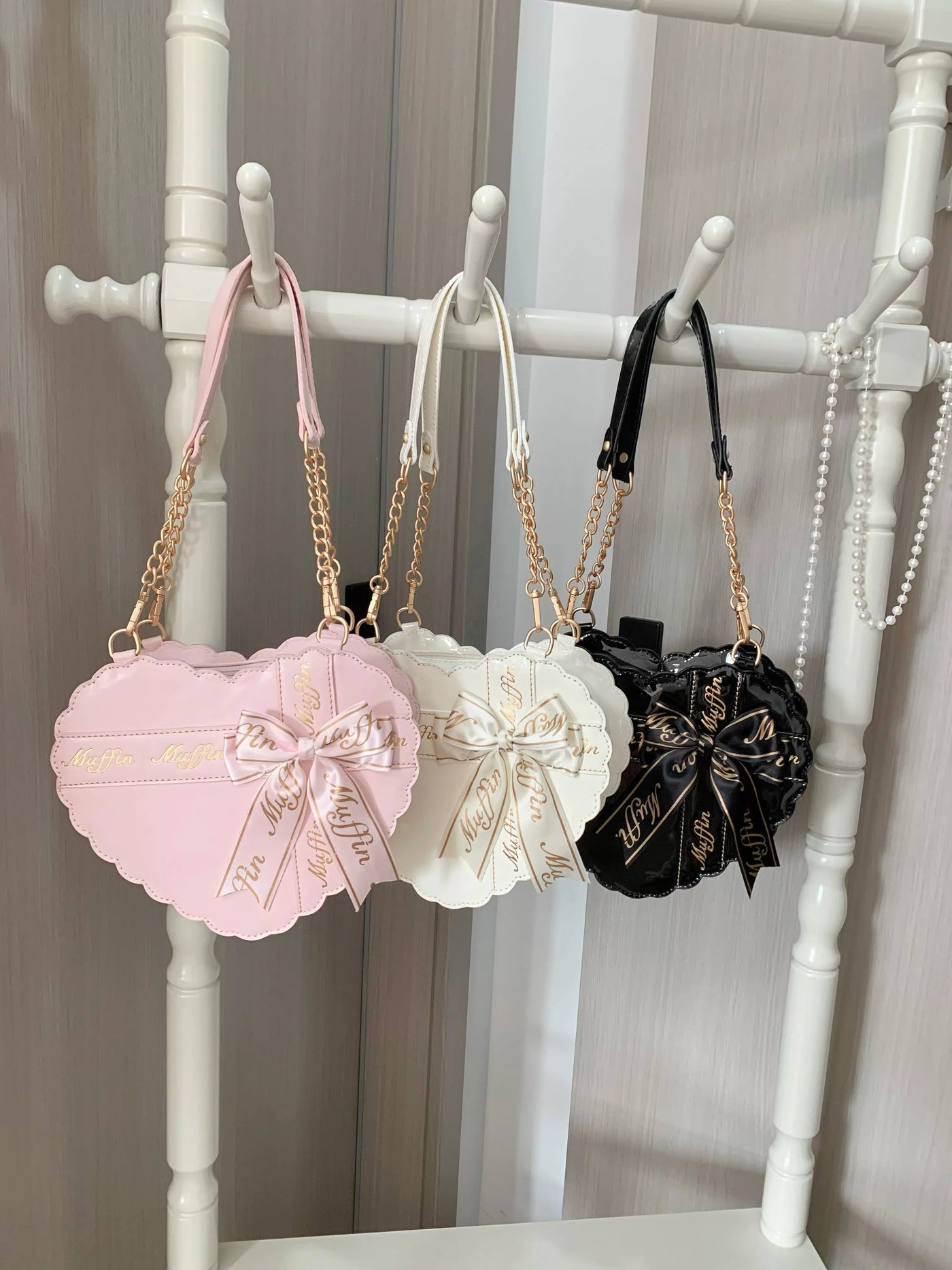Lolita - Sweet Lolita Heart Bow Bag - Individually Selectable Lolita