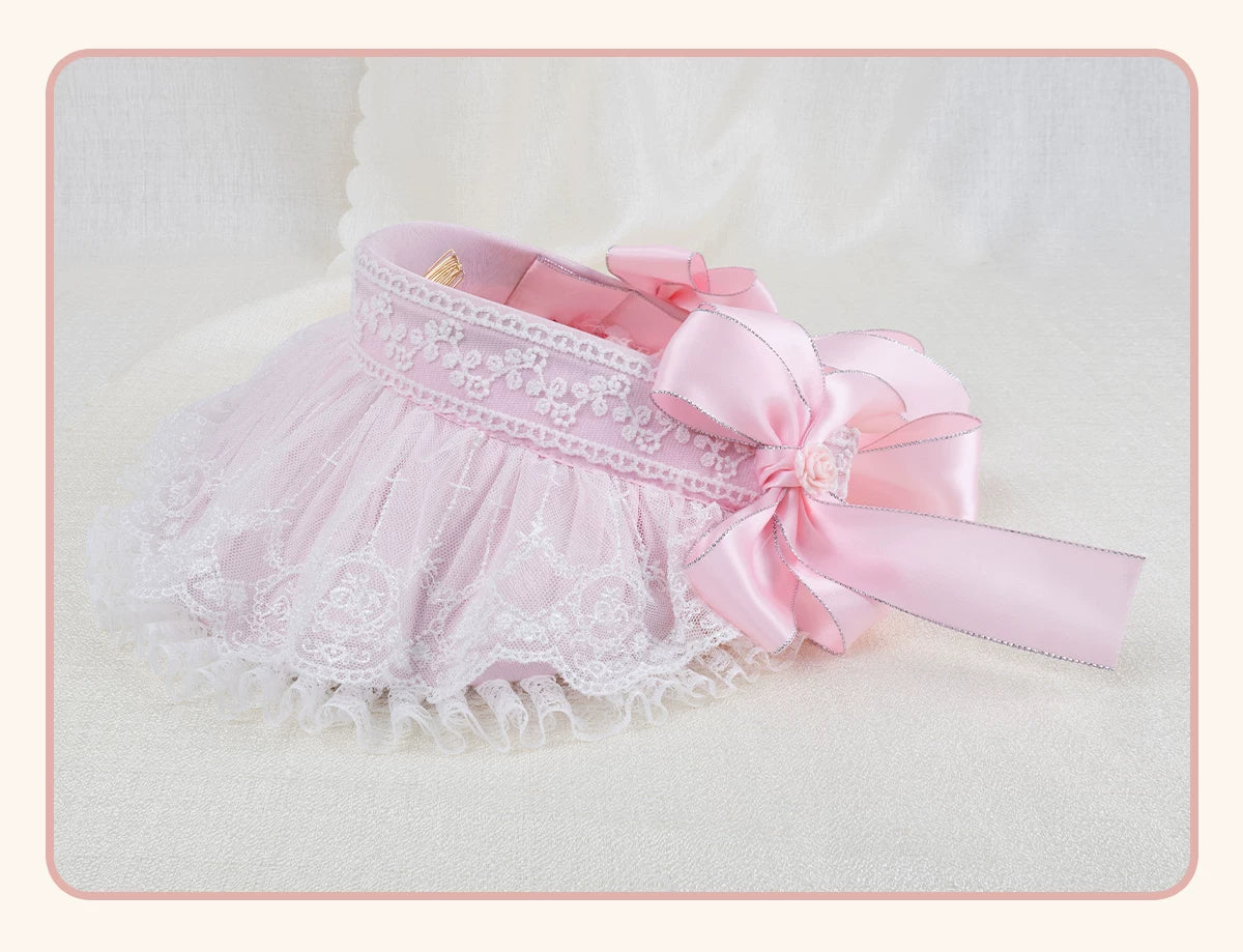 Stardust Rose - Pearl Rose Garden - Bonnet-Style Flat Hat with Rose Florals