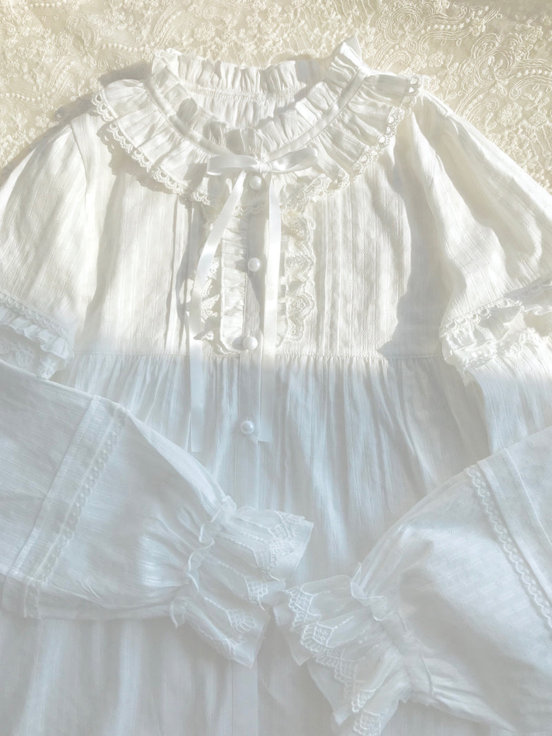 Yilia - Elegant Cotton Long-Sleeved Shirt - Innerwear