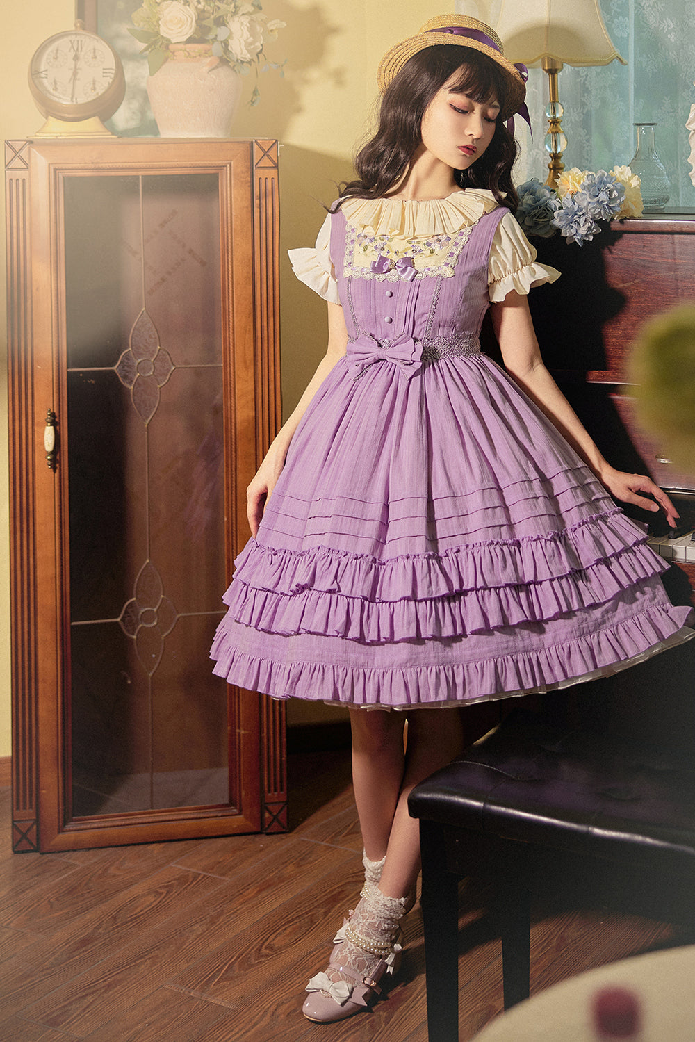 Strawberry Witch - Nelly Girl - Cotton Summer Lolita JSK Dress with Embroidery