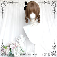 Sinwavy - Fairytale Town - flax-brown elegant Roman curl twin ponytail wig - Flax brown — short hair