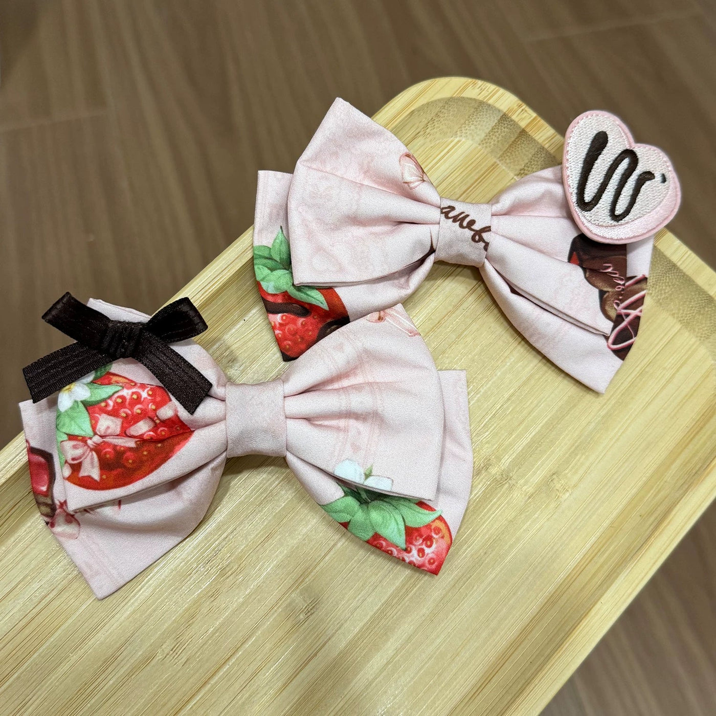 DreamWhale - Strawberry Chocolate Lovers - Sweet Lolita Embroidered Printed Accessory
