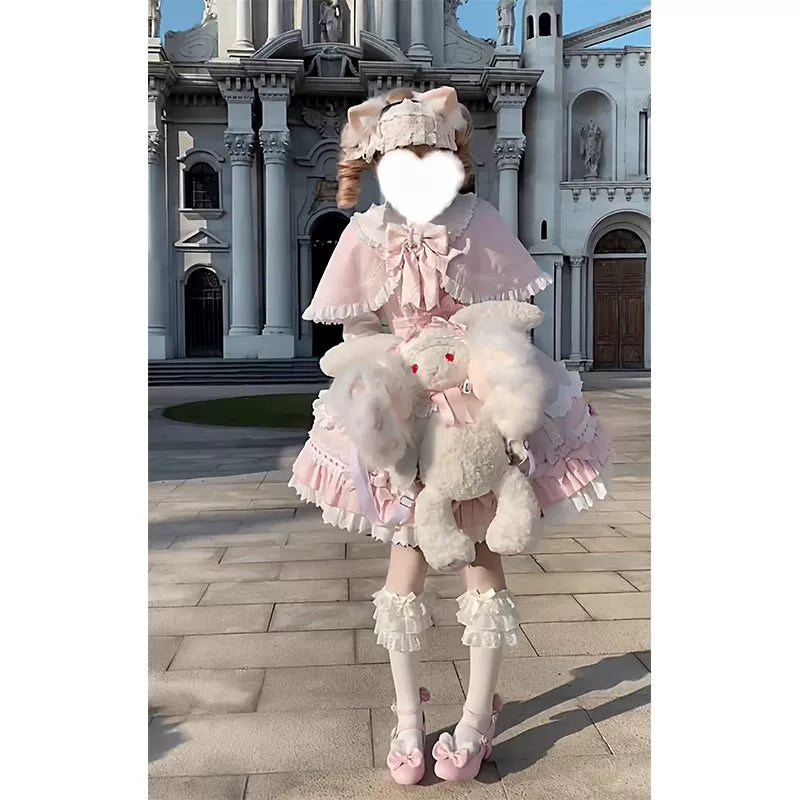 Creamy - Pink Princess - Pink JSK with a Cape and Bow Detail
