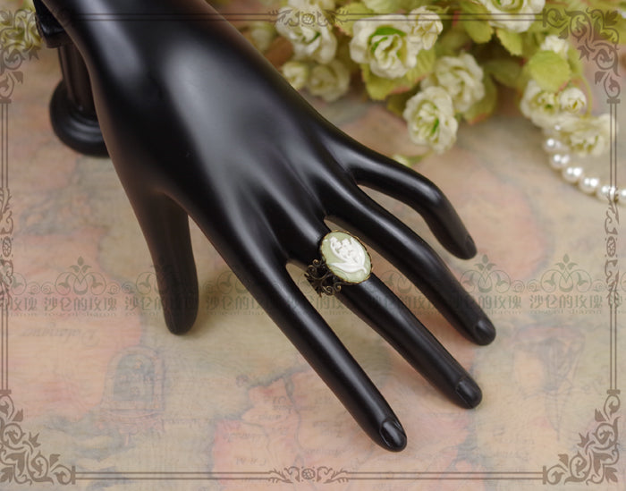 Rose of Sharon - Cameo Lolita Necklace and Ring - Neckwear